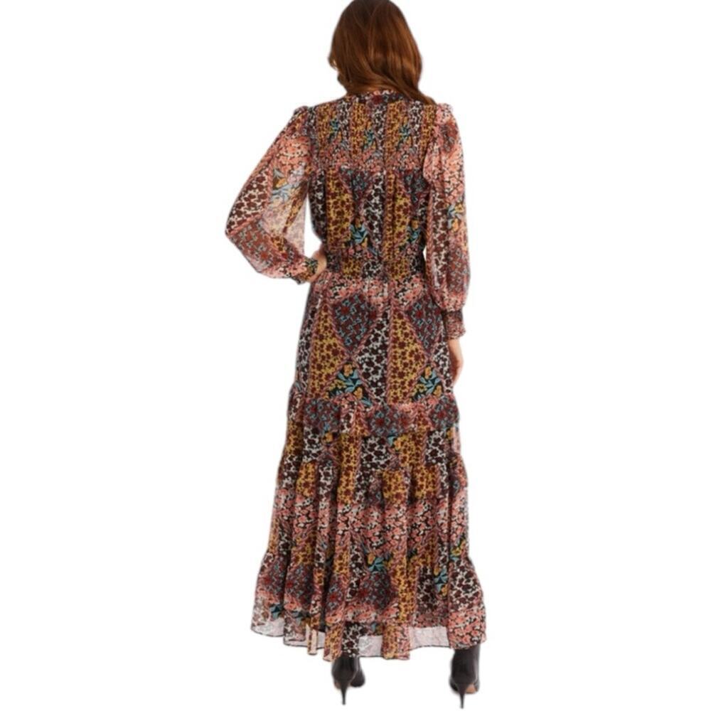 NWT Allison NY Gigi Maxi Dress Floral Patchwork Long Sleeve Bohemian Size Small - Picture 15 of 16